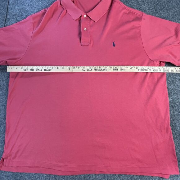 Polo Ralph Lauren Shirt Mens 4XB Red Short Sleeve Red Pony Big Tall Preppy - Picture 8 of 16